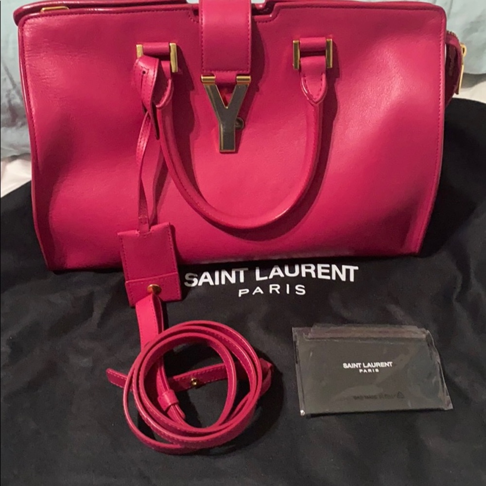 Yves Saint Laurent Pink Cabas Chyc Leather Bag